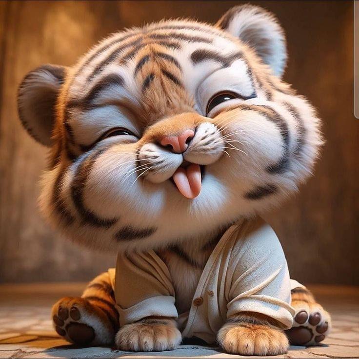 Diamond Painting-Der Zunge herausstreckende Tiger - Jetzt bei diamondspainting kaufen