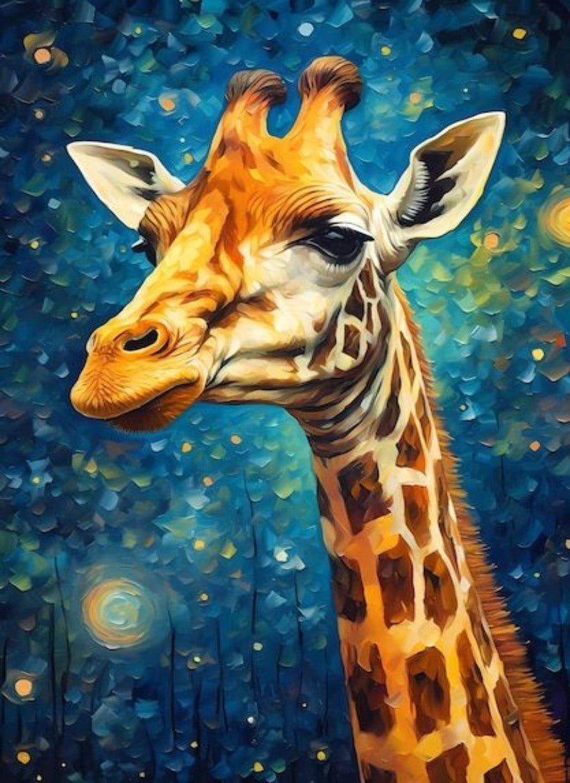 Diamond Painting - Die Giraffe unter dem Nachthimmel - diamondspainting