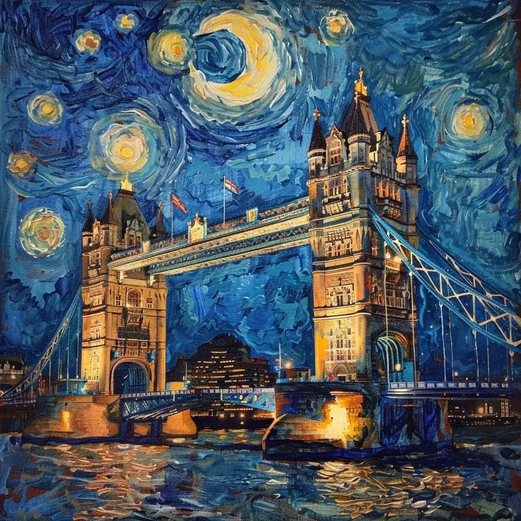 Diamond Painting - Die London Bridge bei Nacht - diamondspainting