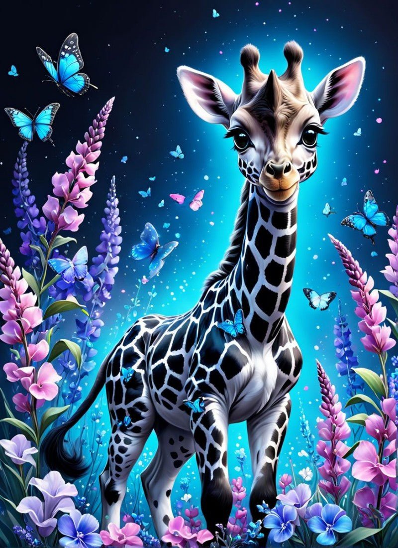 Diamond Painting - Die schwarz - weiße Giraffe - diamondspainting