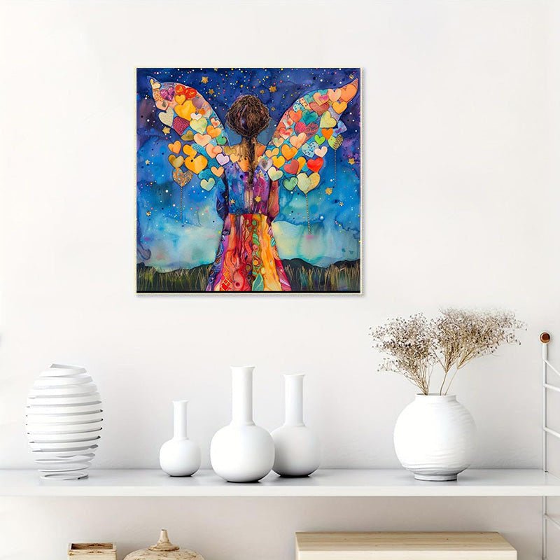 Diamond Painting-Die Silhouette des Mädchens