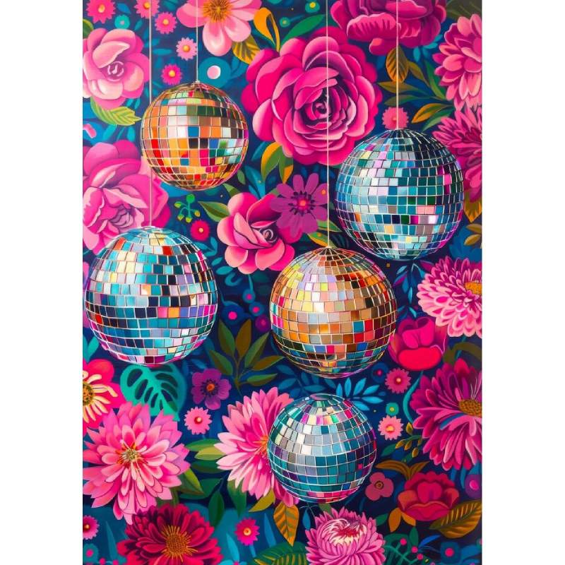 Diamond Painting-Disco-Kugeln und Blumenpracht