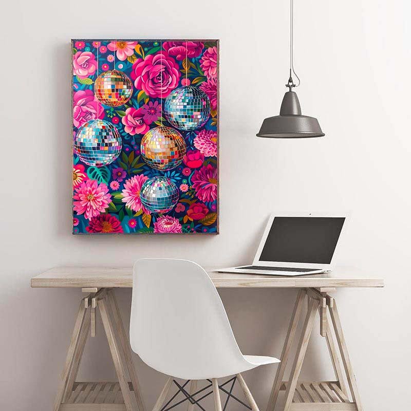 Diamond Painting-Disco-Kugeln und Blumenpracht