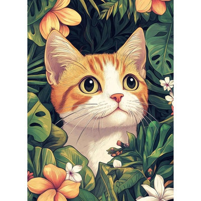 Diamond Painting-Dschungelmieze