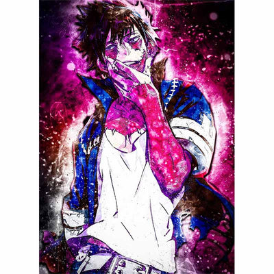 Diamond Painting-Dunkler Held in Lila Flammen