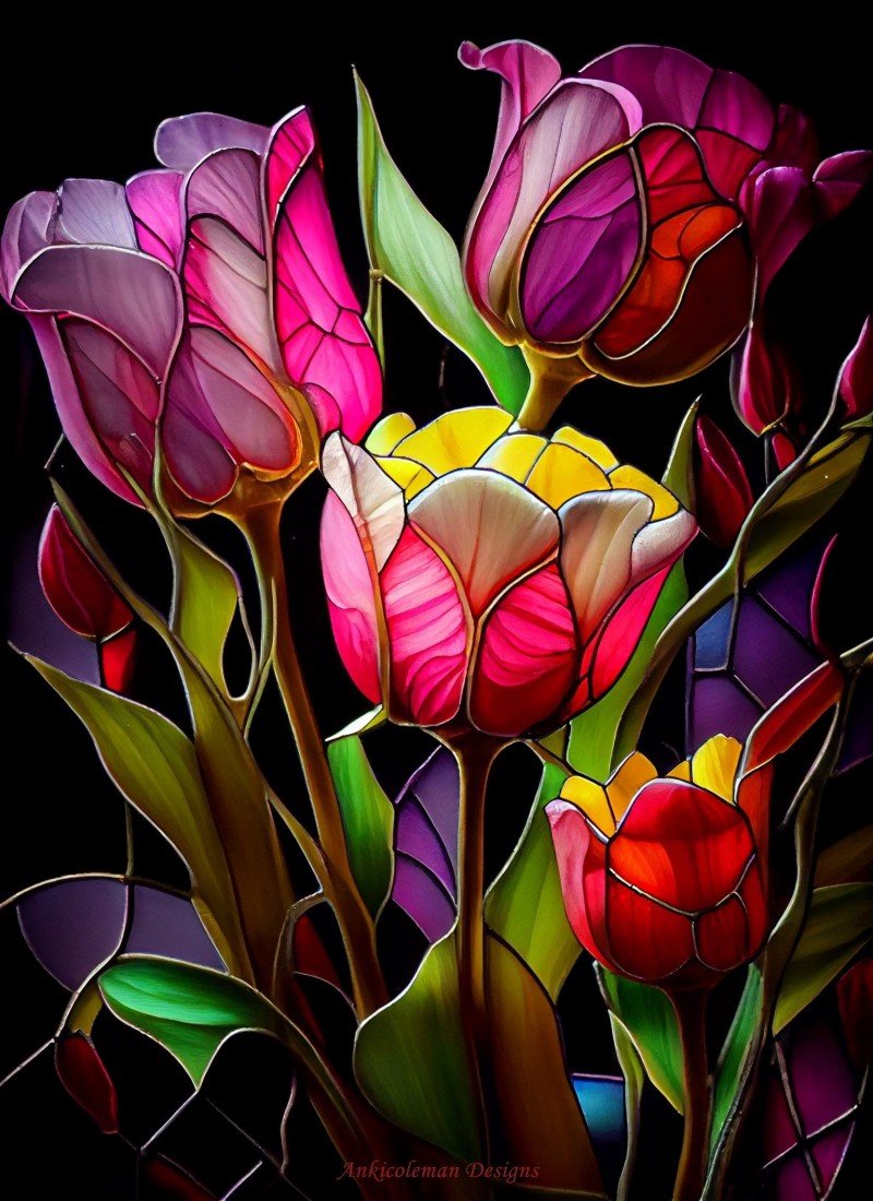 Diamond Painting - Ein bunter Tulpenstrauß - diamondspainting