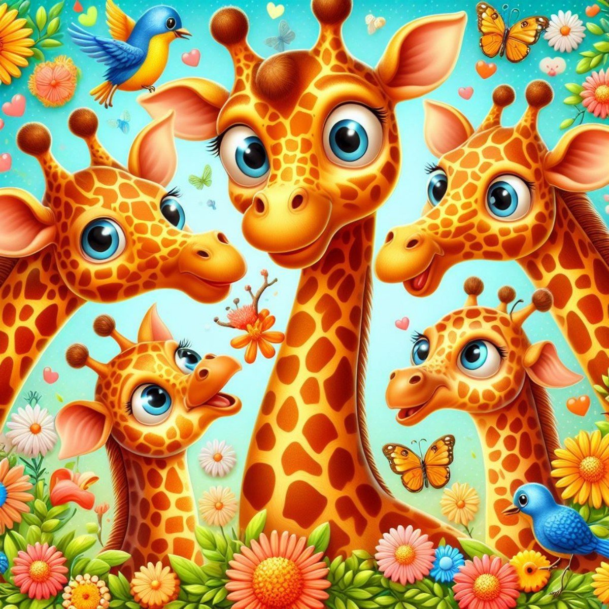 Diamond Painting - Eine Familie von Giraffen - diamondspainting