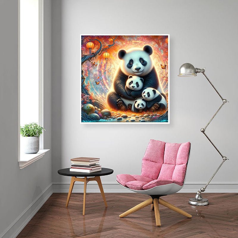 Diamond Painting-Eine glückliche Pandafamilie