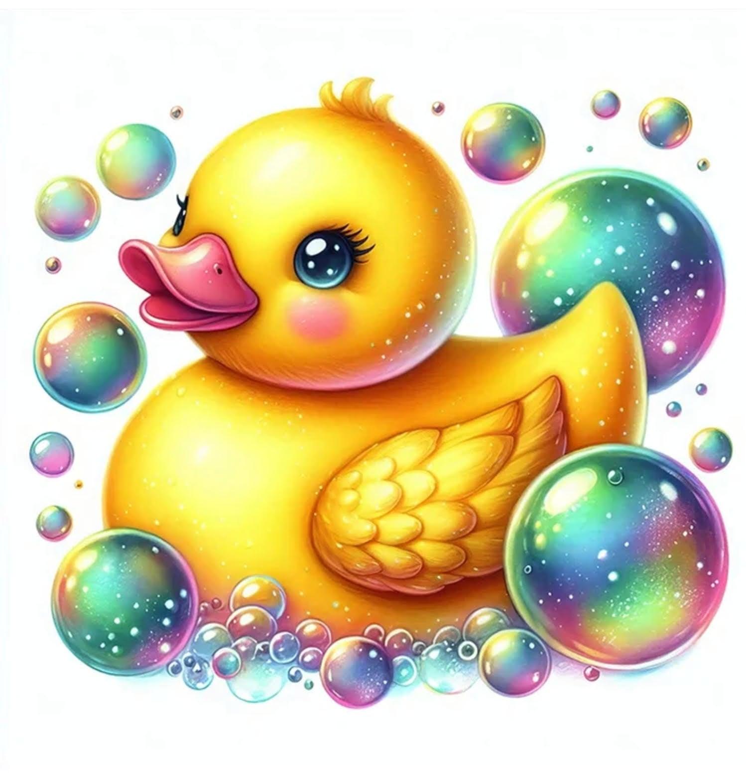 Diamond Painting - Eine kleine Ente nimmt ein Bad - diamondspainting