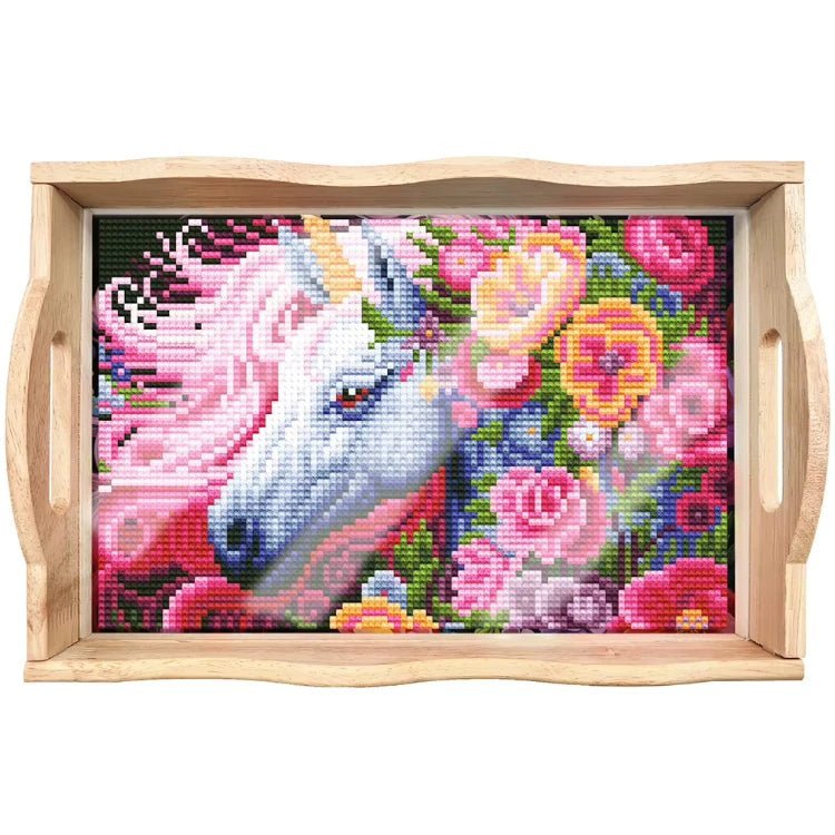 Diamond Painting - Einhorn Holztablett - diamondspainting