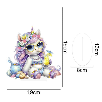 Diamond Painting-Einhorn mit Drink Aufsteller