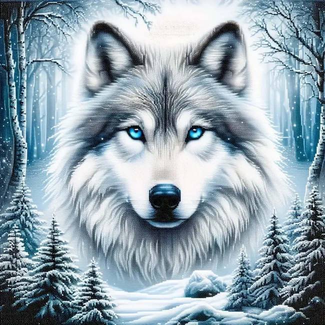 Diamond Painting-Eiswolf
