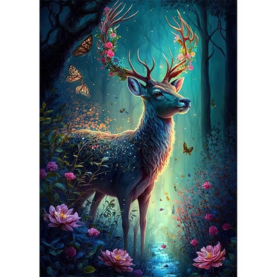 Diamond Painting-Elfenwald mit Hirsch