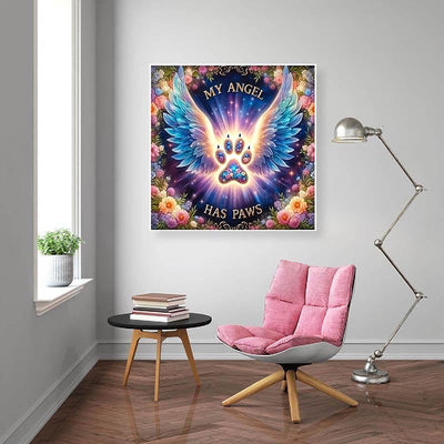 Diamond Painting-Engelspfoten im Licht
