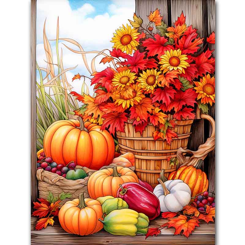 Diamond Painting-Erntezeit im Herbst