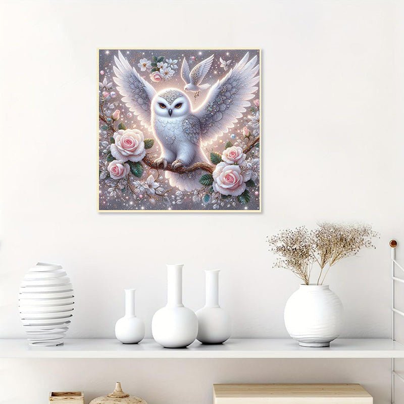 Diamond Painting-Eule und Rose