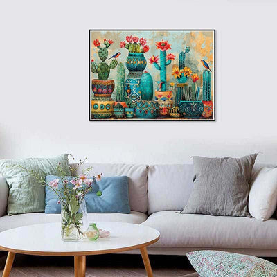 Diamond Painting-Exotische Blumentöpfe und Kakteen