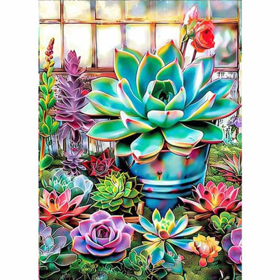 Diamond Painting-Exotische Sukkulenten im Sonnenlicht
