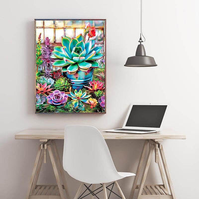 Diamond Painting-Exotische Sukkulenten im Sonnenlicht