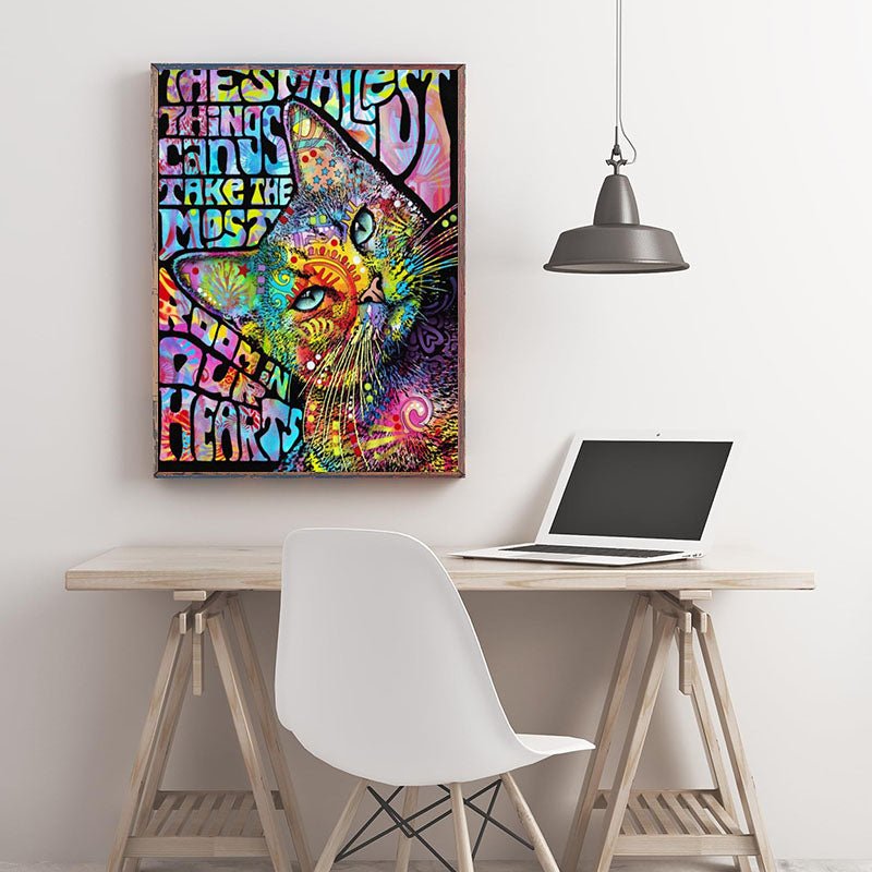 Diamond Painting-Farbenfrohe Katze mit Statement