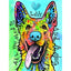 Diamond Painting-Farbenfroher Hund & Liebe
