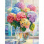 Diamond Painting-Farbenfrohes Hortensienbouquet