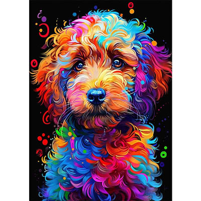 Diamond Painting-Farbenprächtiger Pudel