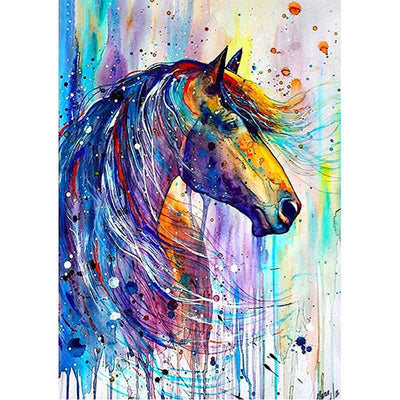 Diamond Painting-Farbenprächtiges Pferd