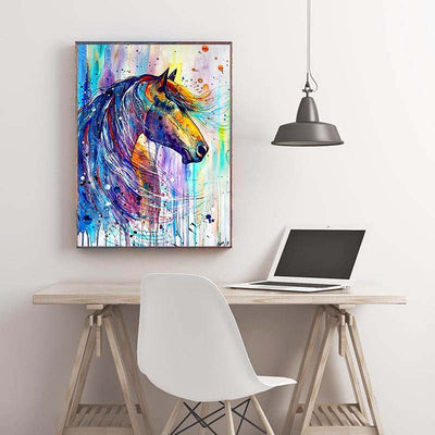Diamond Painting-Farbenprächtiges Pferd