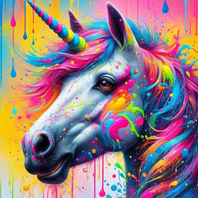 Diamond Painting-Farbrausch Einhorn