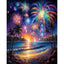 Diamond Painting-Feuerwerk am Strand