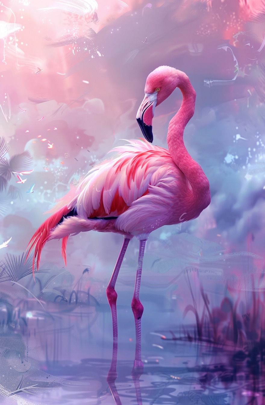 Diamond Painting - Flamingo, der im Wasser steht - diamondspainting