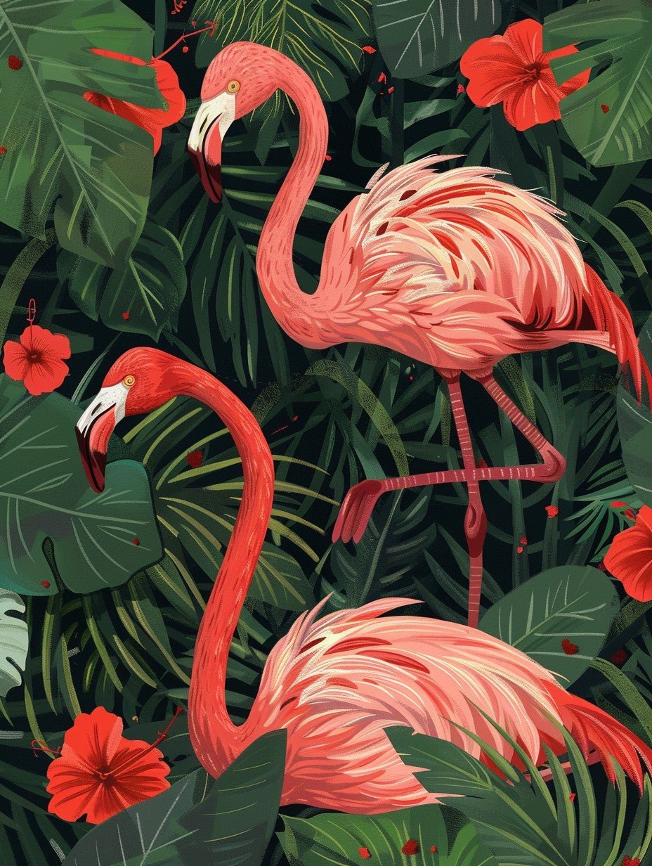 Diamond Painting - Flamingo im Gras - diamondspainting