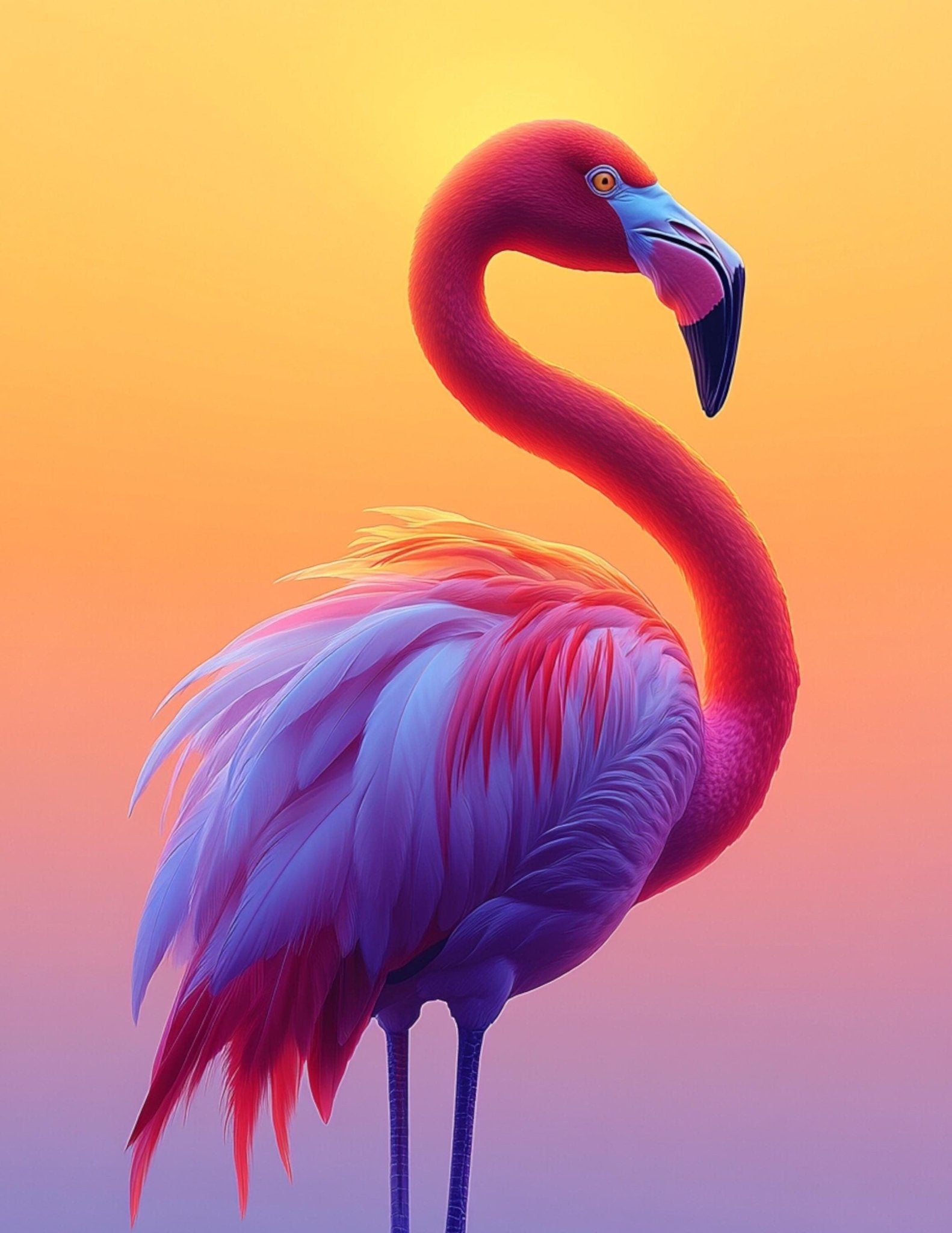 Diamond Painting - Flamingo im Zwielicht - diamondspainting