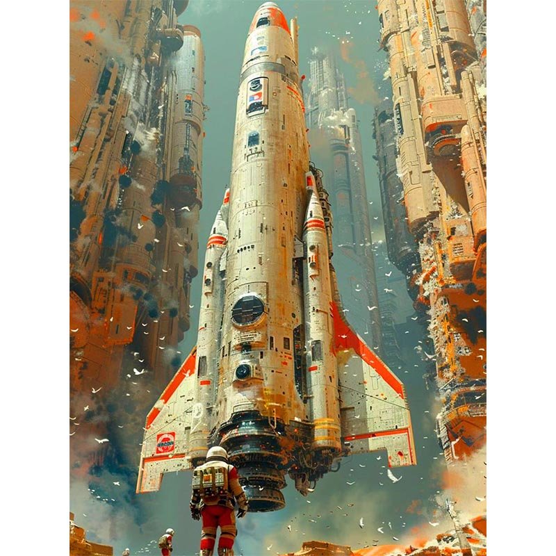 Diamond Painting-Flucht von der Erde