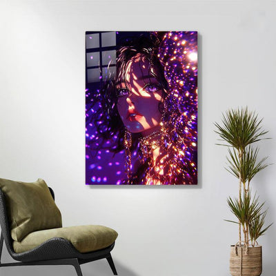 Diamond Painting- Frau im funkelnden Lichtspiel