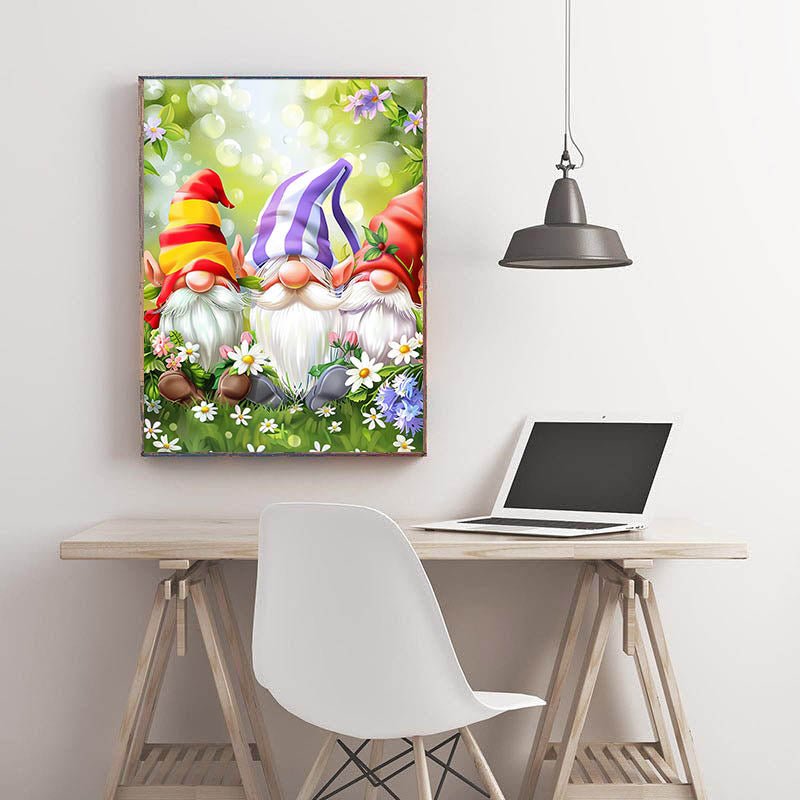 Diamond Painting-Fröhliche Gartenwichtel