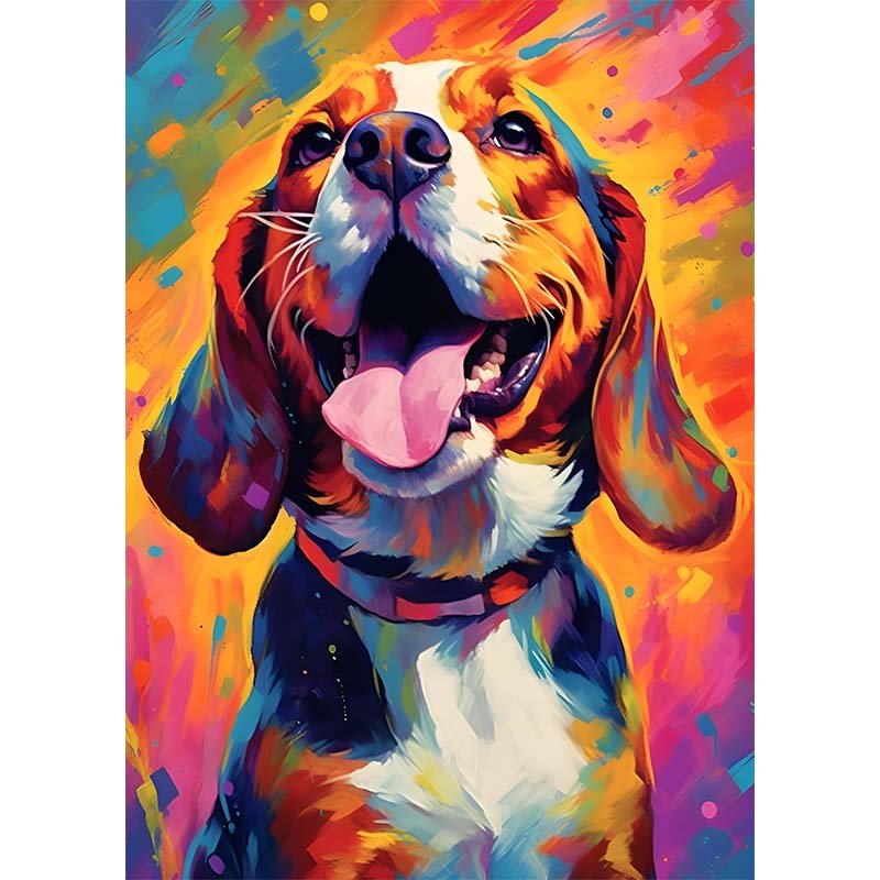 Diamond Painting-Fröhlicher Hund