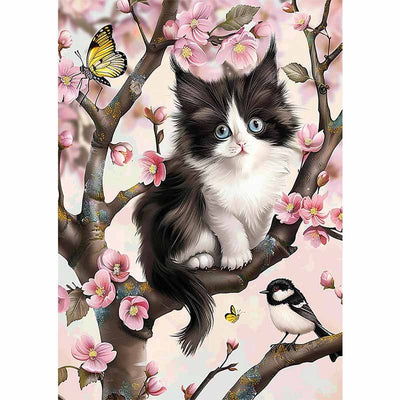 Diamond Painting-Frühlingstraum mit Katze