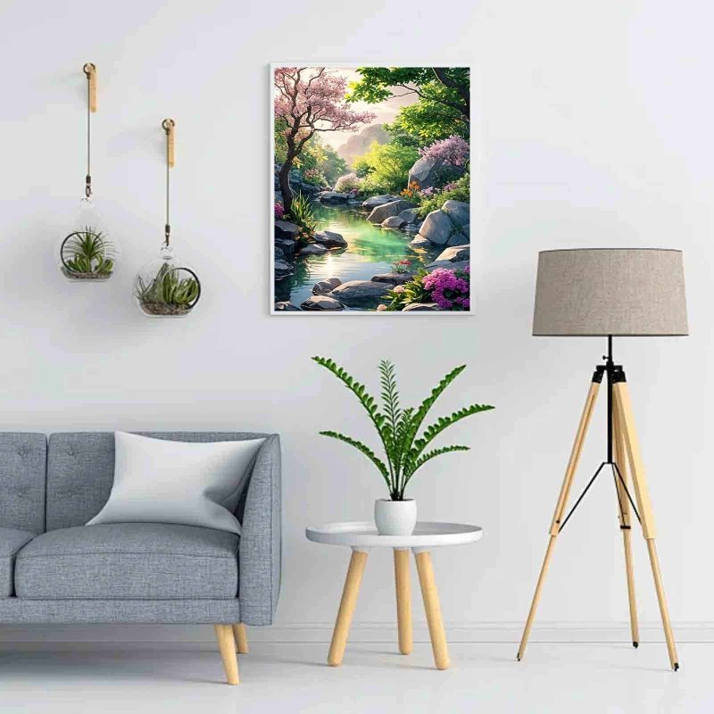 Diamond Painting-Frühlingszauber am Fluss