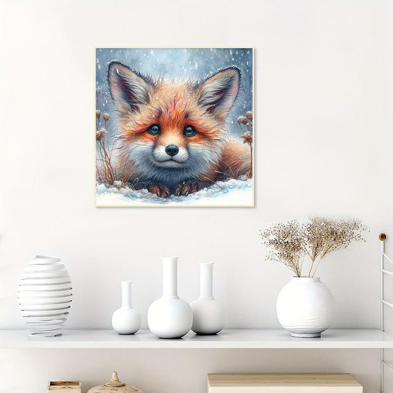 Diamond Painting-Fuchs im Schnee