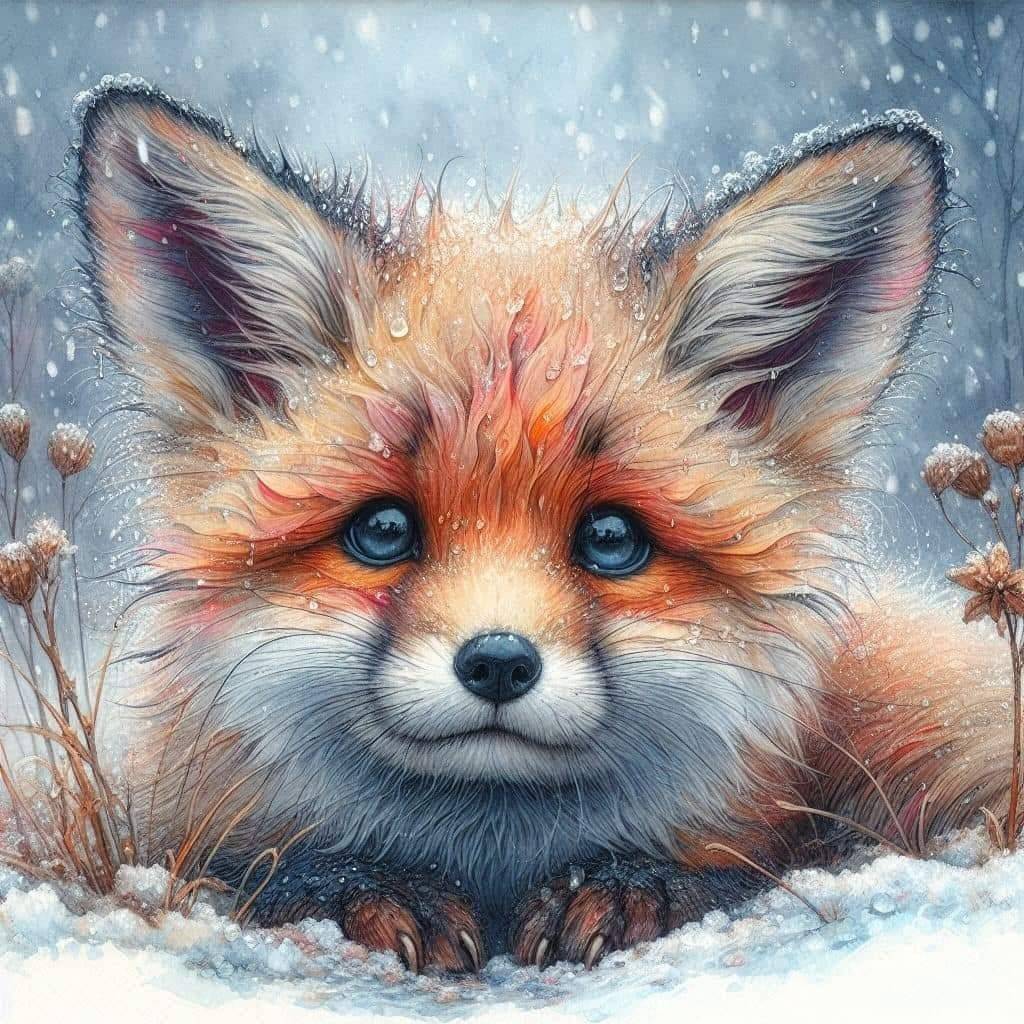 Diamond Painting - Fuchs im Schnee - diamondspainting