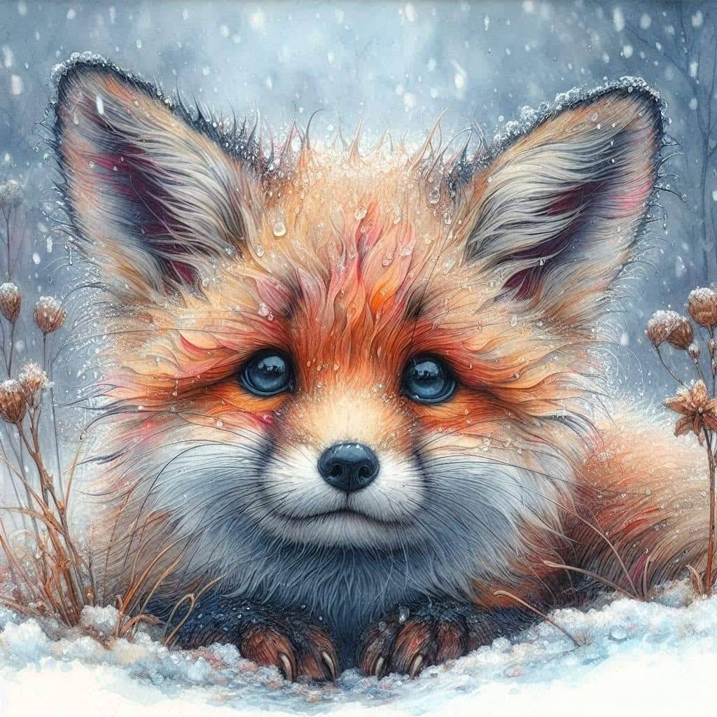 Diamond Painting-Fuchs im Schnee - Jetzt bei diamondspainting kaufen