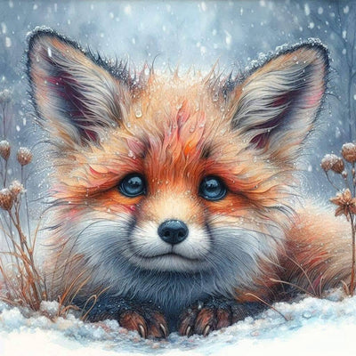 Diamond Painting-Fuchs im Schnee - Jetzt bei diamondspainting kaufen