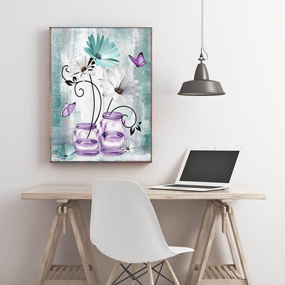 Diamond Painting-Gänseblümchen im Glas