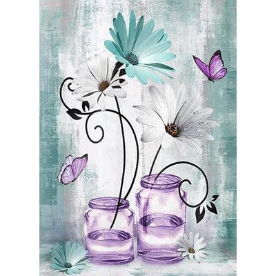 Diamond Painting-Gänseblümchen im Glas