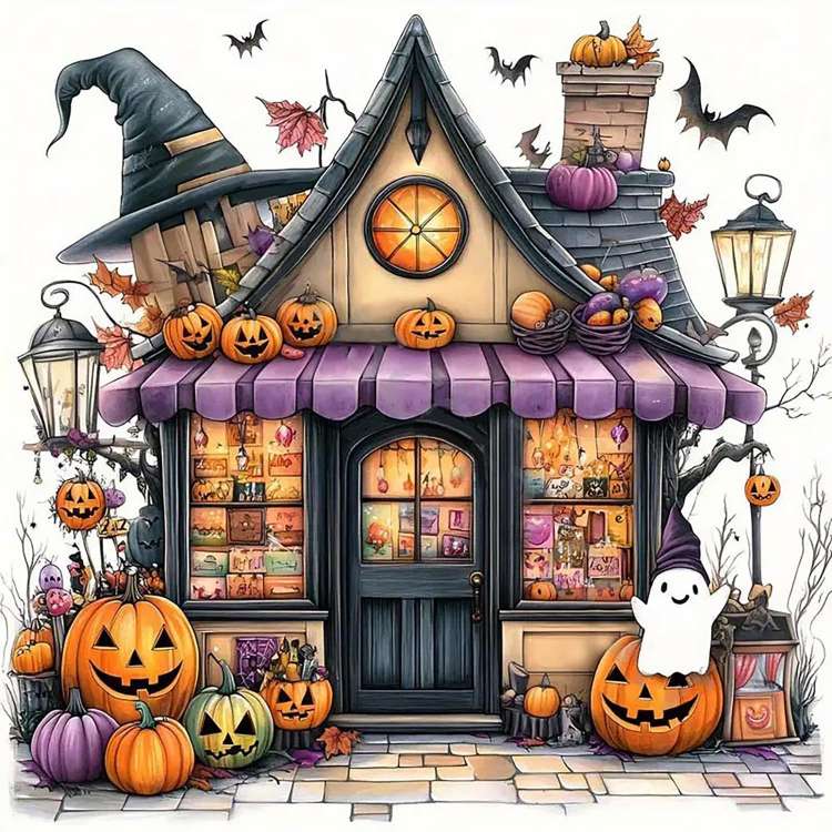 Diamond Painting-Geisterhäuschen