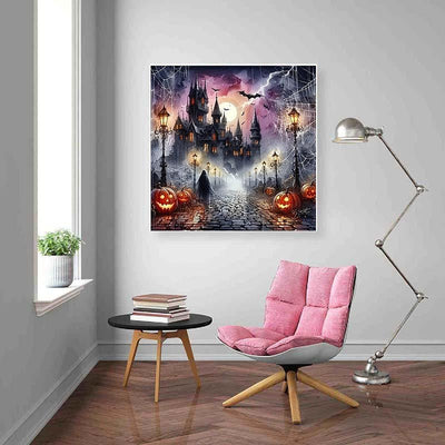 Diamond Painting-Geisterschloss im Nebel