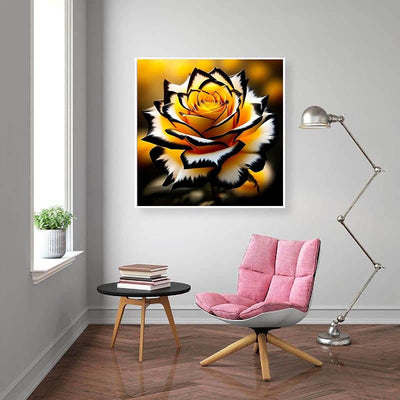 Diamond Painting-Gelb-Schwarze Rose