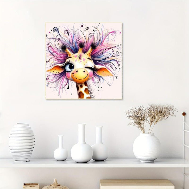 Diamond Painting-Giraffe, die zwinkert